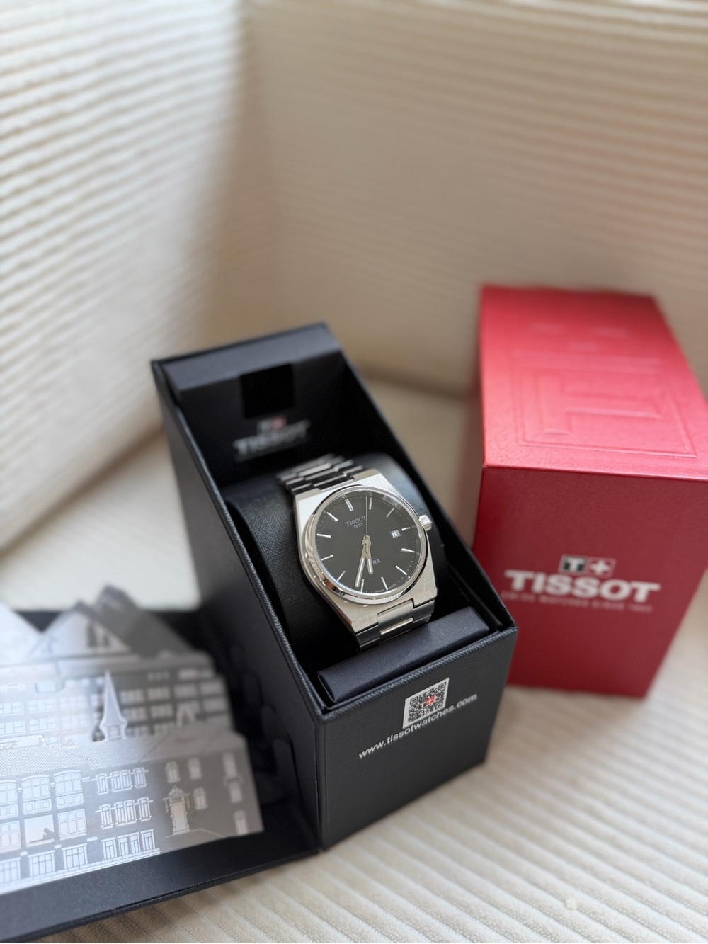 Tissot Men’s Silver Stainless Steel Watch with Black Dial